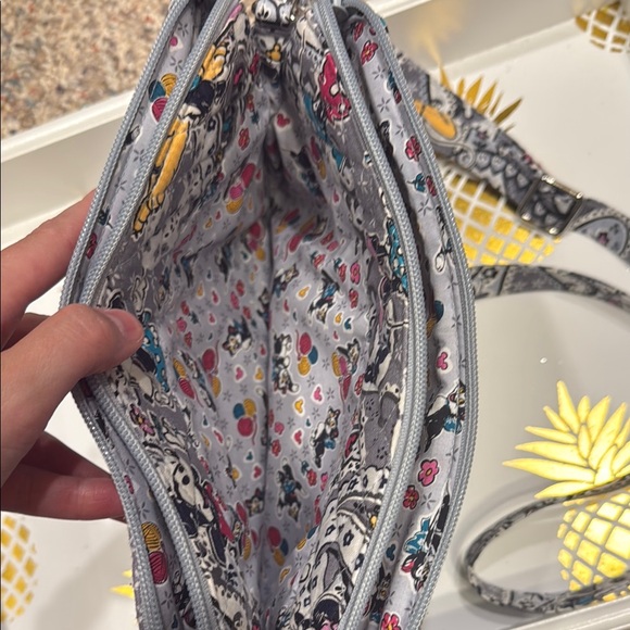 Disney Vera Bradley Gray Crossbody Bag with Mickey & Minnie - Picture 3 of 5